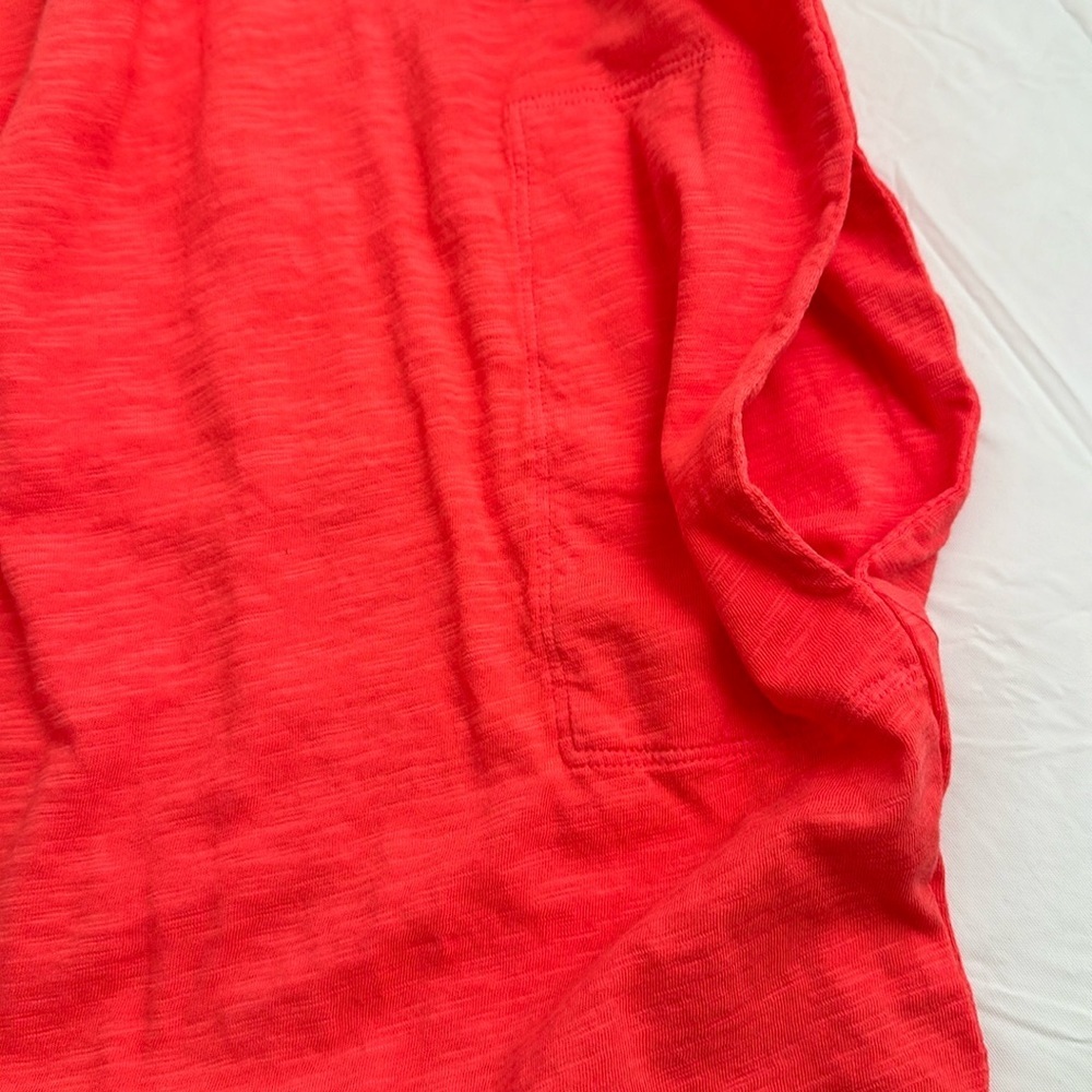 Bobi coral wide band v-neck slubbed casual short sleeve t-shirt dress - Picture 5 of 12